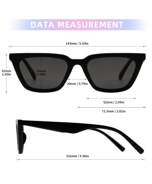 Women's Polarized Fashion Square Cat-Eye Small Frame Sunglasses
