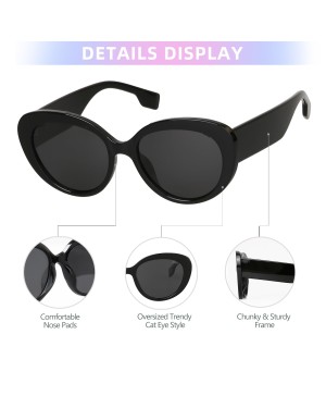 Women's Retro Round Fashion Cat Eye Sunglasses
