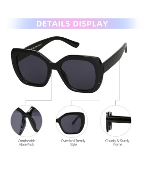 Women's Oversized Square Solid Sunglasses